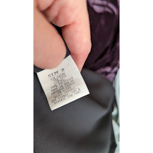 Donna Ricco Women Floral Pattern Drape Neck Short Sleeve Neck Maxi Dress Velvet - Picture 9 of 11